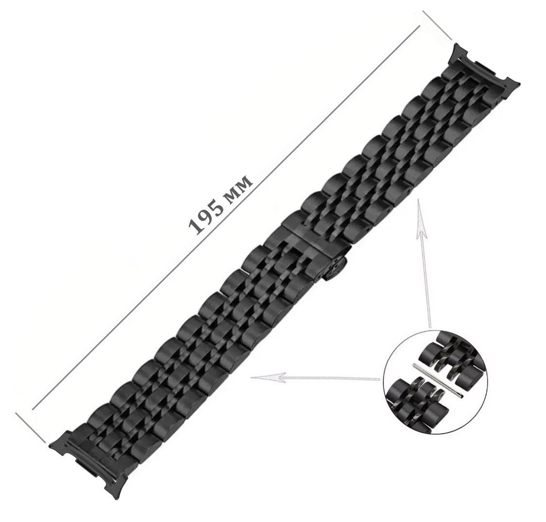 Ремешок для смарт-часов Primolux Steel Link для Samsung Galaxy Watch 8 46 мм/44 мм/40 мм Black (2742631486) - фото 3 Ремешок для смарт-часов Primolux Steel Link для Samsung Galaxy Watch 8 46 мм/44 мм/40 мм Black (2742631486) - фото 3