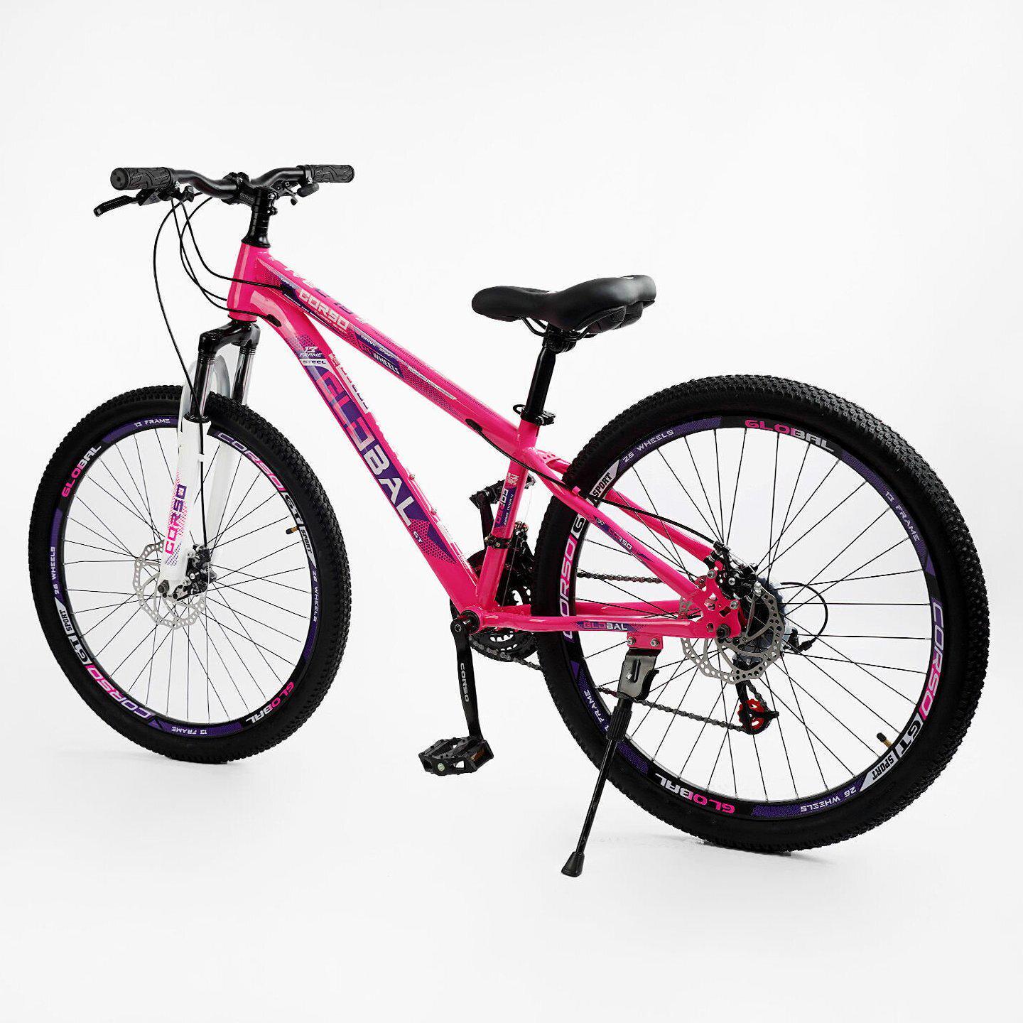 Велосипед горный Corso Global 26"/13" Розовый (509998384) - фото 3