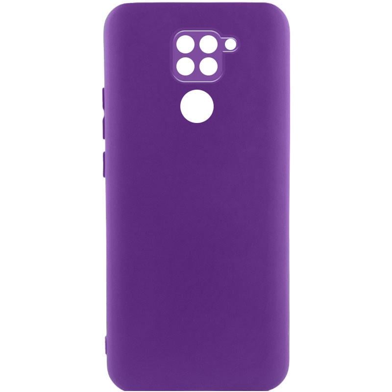 Противоударный чехол TPU GETMAN Liquid Silk Full Camera для Xiaomi Redmi Note 9 / Redmi 10X Фиолетовый / Purple