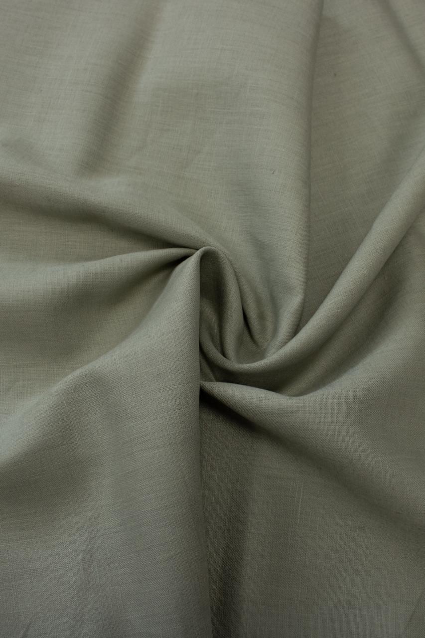 Ткань льняная костюмная 09с52 240 г/м2 цвет 138 Laurel Oak 17-0610 TCX 100% лен Хаки (OBR1542_138)
