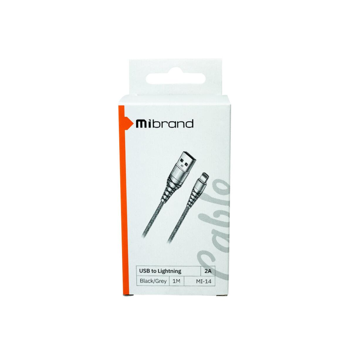 Кабель Mibrand MI-14 Fishing Net Charging Line USB для Lightning 2A 1 м Black/Grey (MIDC/14LBG) - фото 2