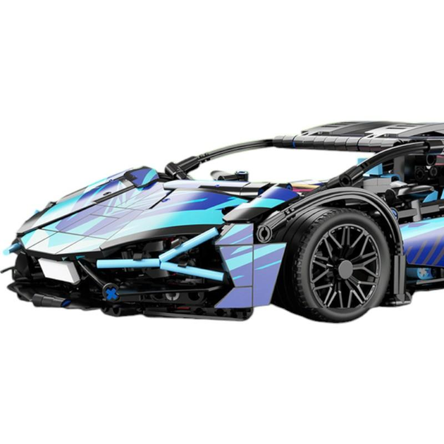 Конструктор гоночного автомобиля на радиоуправлении Lamborghini Cyberpunk с подсветкой 1314 дет. (22901203) - фото 2 Конструктор гоночного автомобиля на радиоуправлении Lamborghini Cyberpunk с подсветкой 1314 дет. (22901203) - фото 2