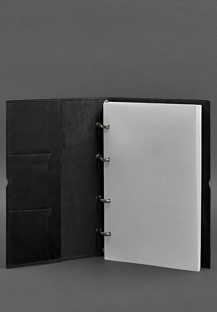 Блокнот шкіряний Софт-бук 9.0 Crazy Horse А4 на кільцях в м'якій обкладинці Чорний (A-027497) - фото 3 Блокнот шкіряний Софт-бук 9.0 Crazy Horse А4 на кільцях в м'якій обкладинці Чорний (A-027497) - фото 3