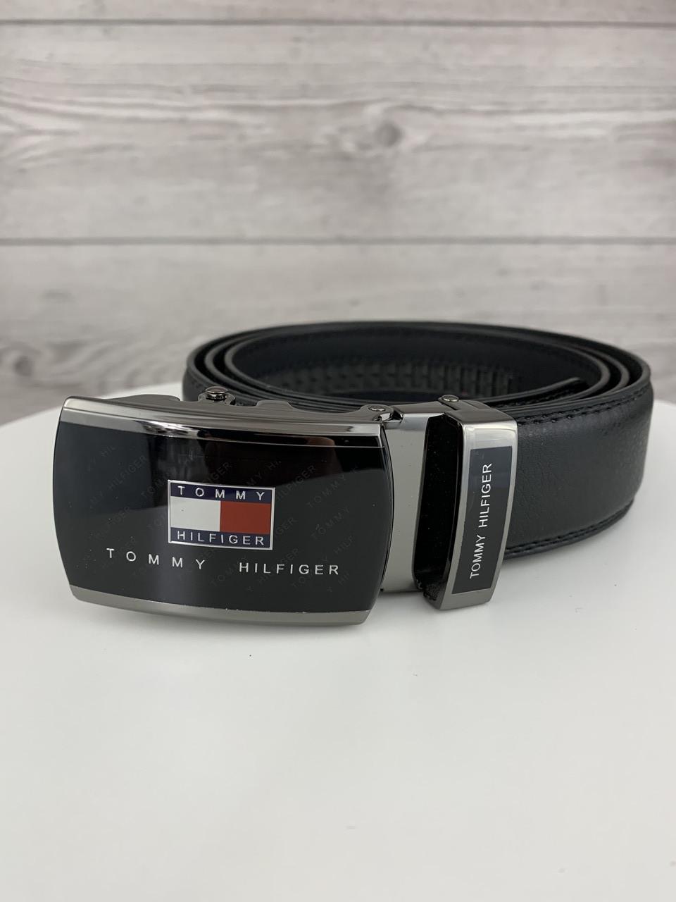 Ремінь-автомат із еко-шкіри в подарунковій коробці Чорний (R7)