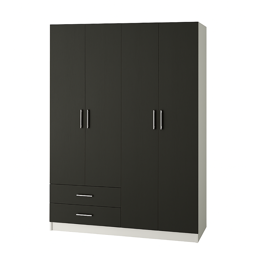 Шафа розпашна ШР5 SENAM 2600х1200х600 мм корпус ДСП Білий фасад ДСП Антрацит (ШР5.26.60.12.4) - фото 3 Шафа розпашна ШР5 SENAM 2600х1200х600 мм корпус ДСП Білий фасад ДСП Антрацит (ШР5.26.60.12.4) - фото 3