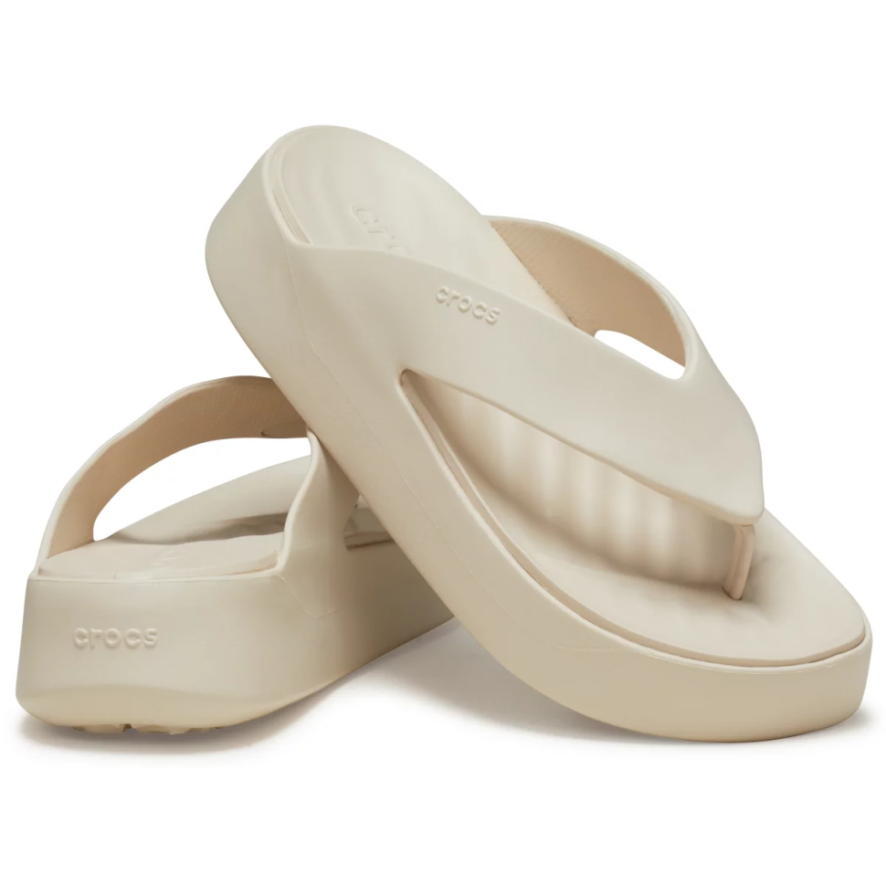 В'єтнамки жіночі Crocs Getaway Platform Flip Stucco р. 39-40 Бежевий (23614)