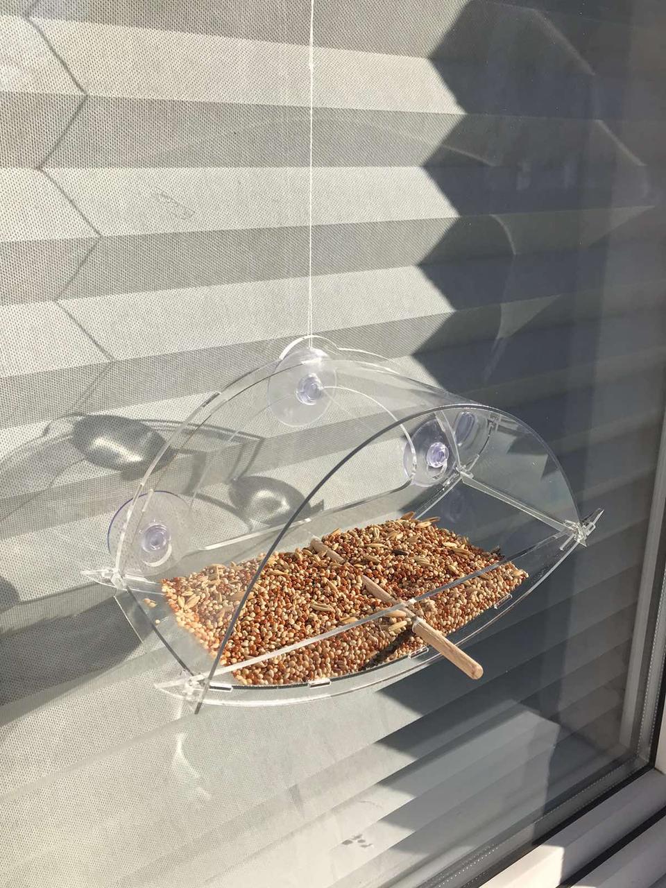 Кормушка для птиц ТРЕСТ на присосках на окно 10х23,5х12 см - фото 4 Кормушка для птиц ТРЕСТ на присосках на окно 10х23,5х12 см - фото 4