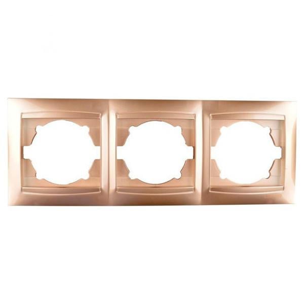 Рамка тримісна горизонтальна Lemanso Сакура Золотий (LMR1212)