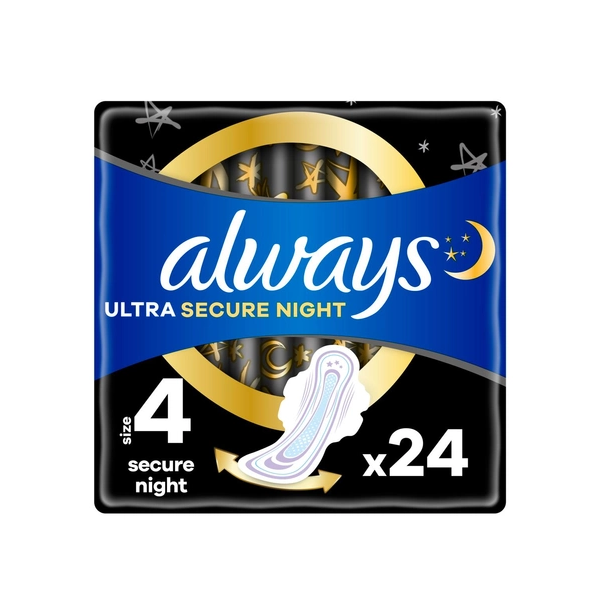 Прокладки Always Ultra Secure Night квадро 24 шт. (8006540093764)