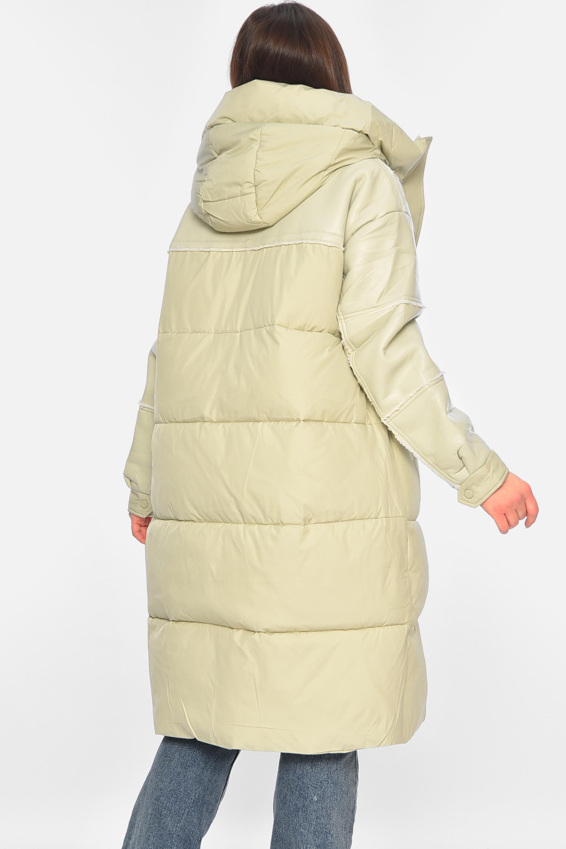 Куртка-дубленка женская удлиненная еврозима S Мятный (195799) - фото 3 Куртка-дубленка женская удлиненная еврозима S Мятный (195799) - фото 3