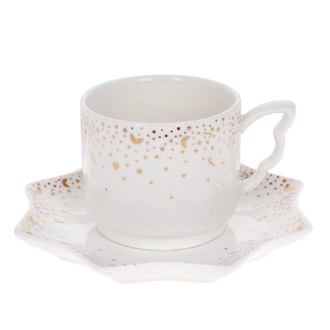 Чашка фарфоровая с блюдцем Flora Зимняя Сказка 0,2 л (32692)