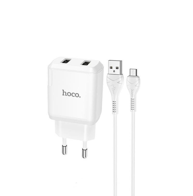 Зарядное устройство для телефонов Hoco N7 Speedy Dual port и кабель Micro-USB White (1755413675) Зарядное устройство для телефонов Hoco N7 Speedy Dual port и кабель Micro-USB White (1755413675)
