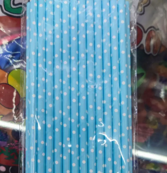 Трубочки коктейльные в горошек 25 шт. 20 см Голубо-белый (2108/16) - фото 2 Трубочки коктейльные в горошек 25 шт. 20 см Голубо-белый (2108/16) - фото 2