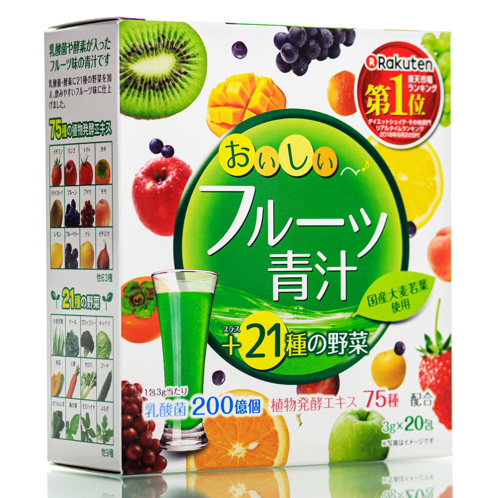 Аодзіру з ферментами з фруктовим смаком Yuwa Aojiru Fruits 20 шт.