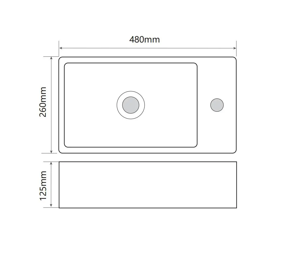 Раковина накладна MIXXUS Premium QUADRO-0207 480х260х125 мм (MP6503) - фото 3 Раковина накладна MIXXUS Premium QUADRO-0207 480х260х125 мм (MP6503) - фото 3