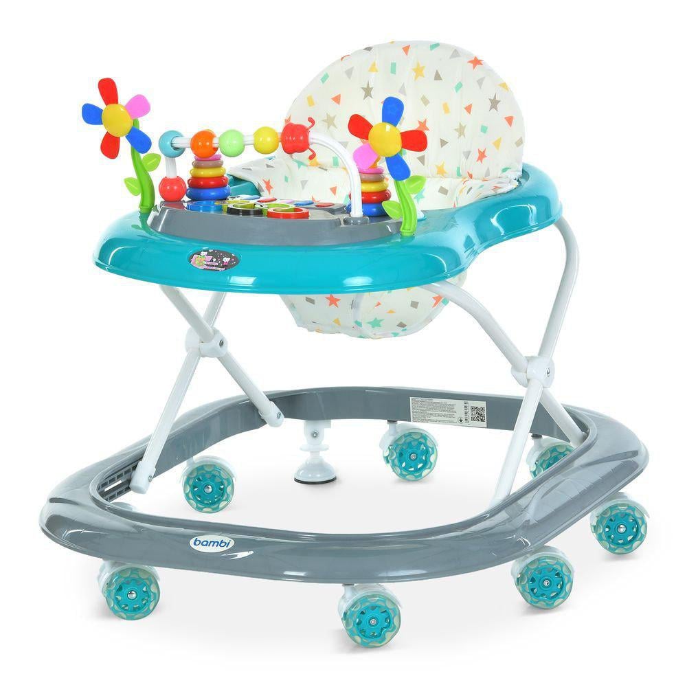 Ходунки Bambi M 3619-2-04 музыкальная панель/свет/регулировка высоты/восемь колес Синий (32173039)