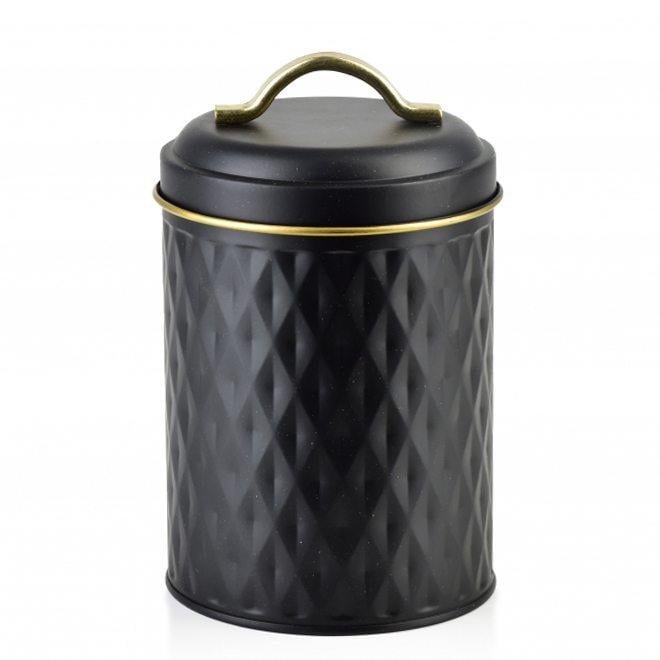 Банка металлическая Flora для сыпучих Sandy Black (35606)