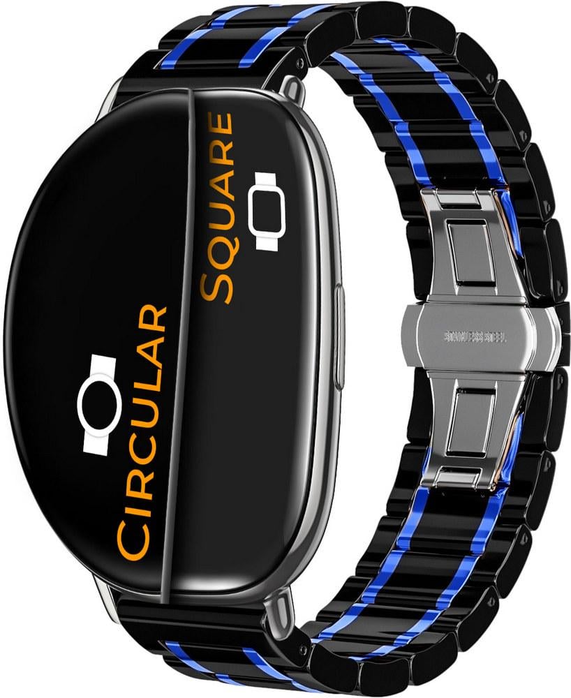 Ремешок керамический Ceramo для ZEPP E Square/Circular Black/Blue (28745-43)