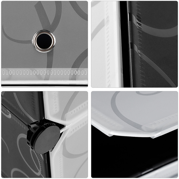 Шкаф пластиковый складной HCX Storage Cube Cabinet МР 312-62 Черный - фото 12