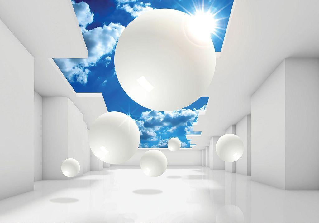 Фотообои 3D флизелиновые 312x219 см Consalnet Белые шары (11852VEXXL)