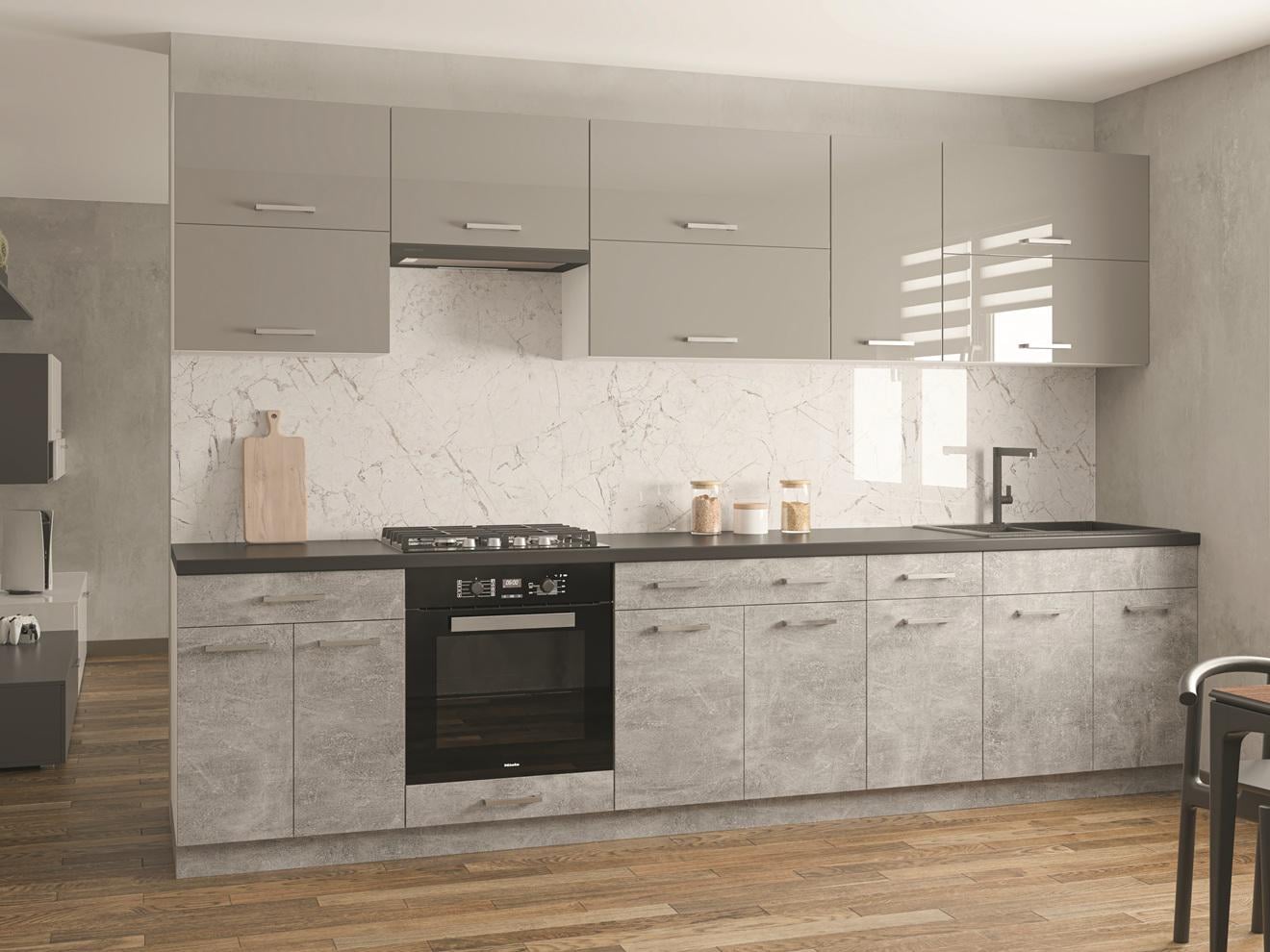 Кухня модульна Marta Попелястий/Індастріал (000-000-3113)