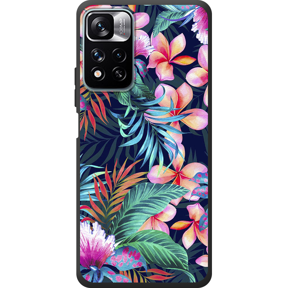 Чохол BoxFace Xiaomi Redmi Note 11 Pro Plus 5G flowers in the tropics Чорний силікон (44441-up1971-44442)