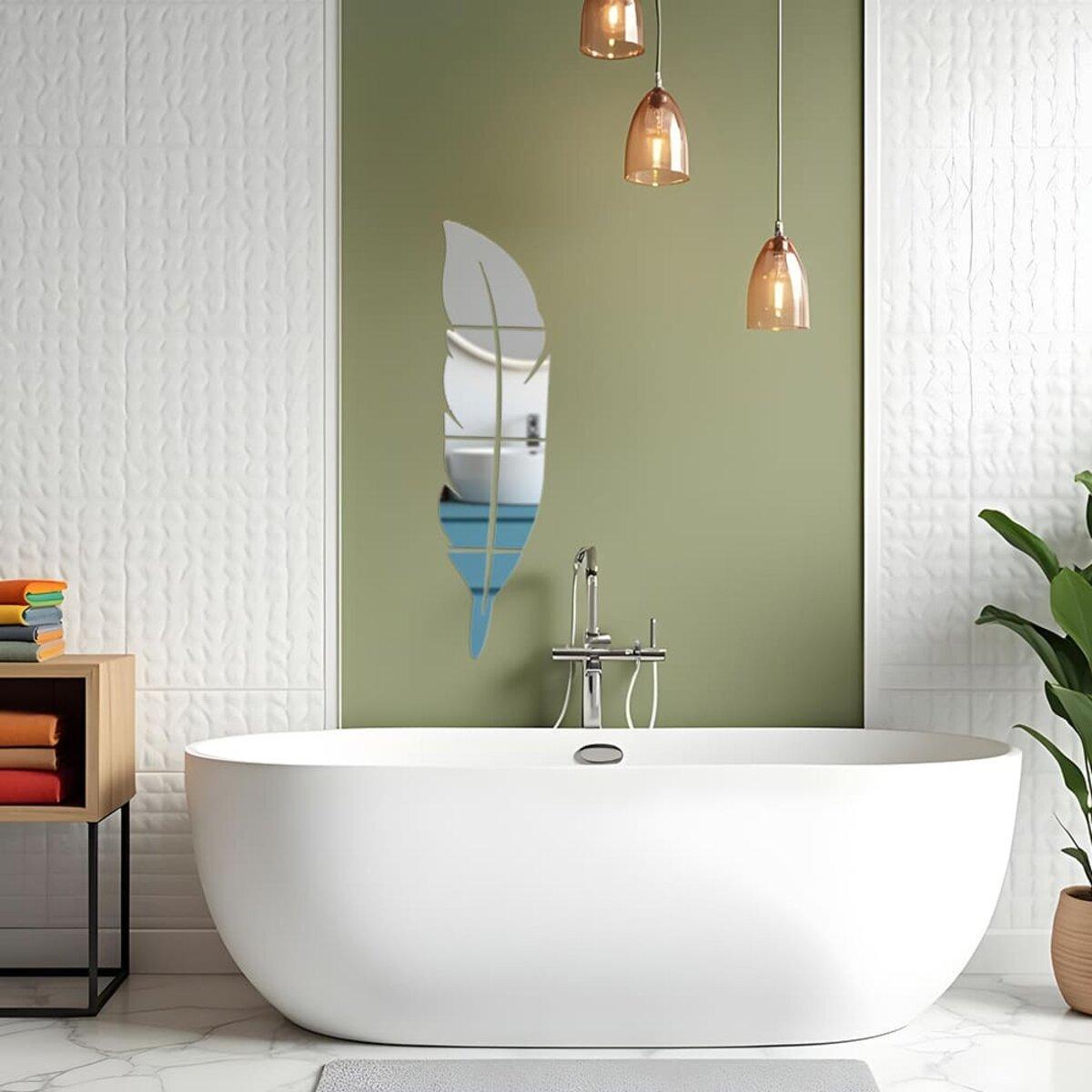 Декор дзеркальний акриловий самоклеючий Перо 6 шт. Сріблястий (SW-00002505) - фото 6 Декор дзеркальний акриловий самоклеючий Перо 6 шт. Сріблястий (SW-00002505) - фото 6