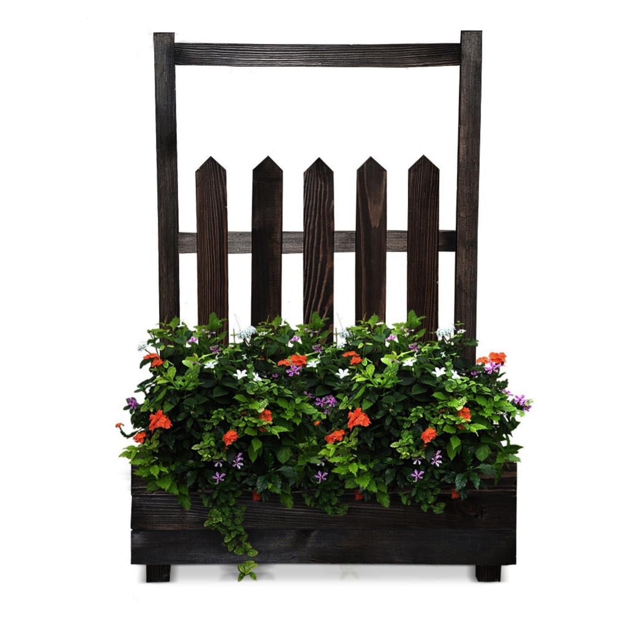 Кашпо со шпалерой из дерева Понаха Венге (КШР-000512)