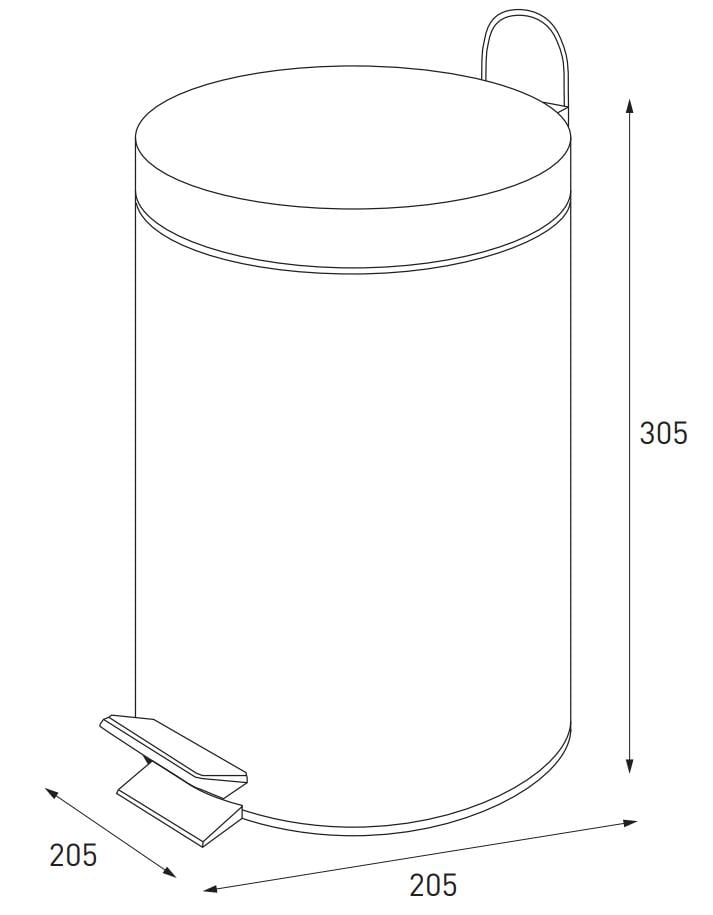Ведро для мусора Zerix Solo-TC0107 7 л круглое Черный (ZX5900) - фото 2 Ведро для мусора Zerix Solo-TC0107 7 л круглое Черный (ZX5900) - фото 2