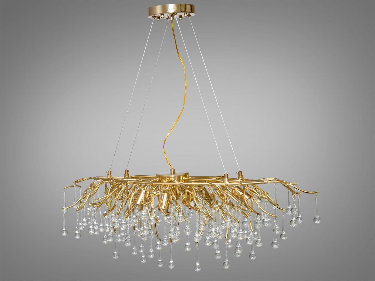 Люстра кришталева на 10 ламп Золотий (607-800GD) Люстра кришталева на 10 ламп Золотий (607-800GD)