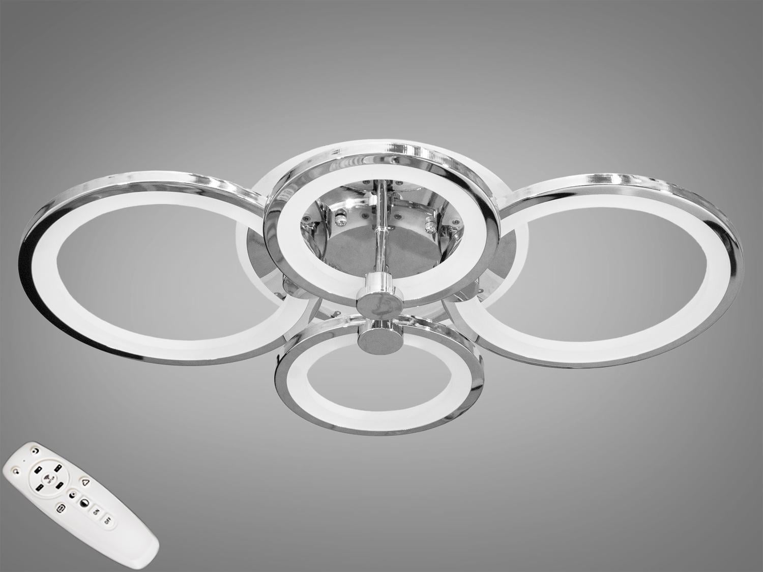 Люстра LED Diasha с диммером и цветной подсветкой Хром ( 60W 8022/4HR 3col dim) Люстра LED Diasha с диммером и цветной подсветкой Хром ( 60W 8022/4HR 3col dim)