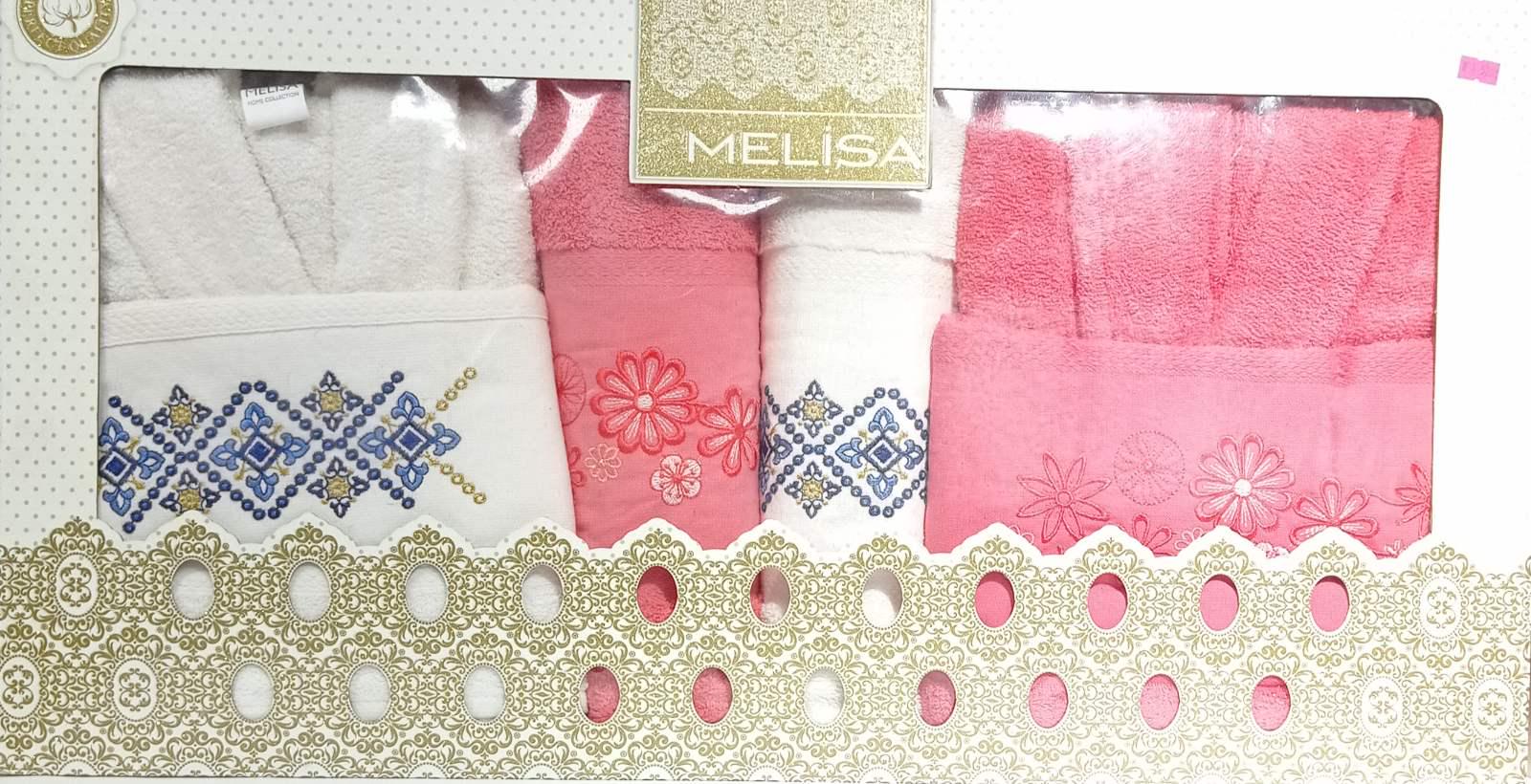 Набор халатов Melisa Pattern Бело-розовый (CN13509)