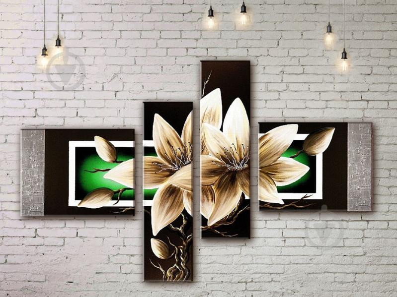 Модульная картина акрилом цветы ArtStar MHM17_4_310 размер 90 х 160 см