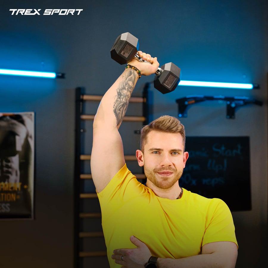 Гантеля шестигранная прорезиненная TREX Sport TX-200RD 20 кг (5193) - фото 6