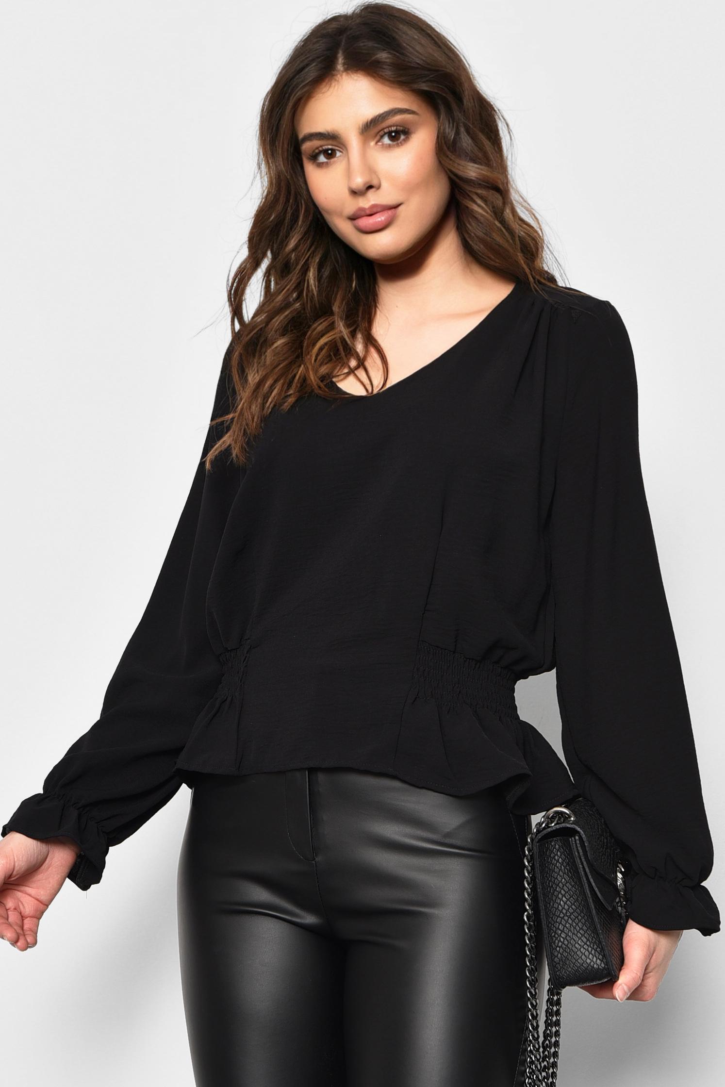 Блуза жіноча однотонна р. 46 Чорний (173592)