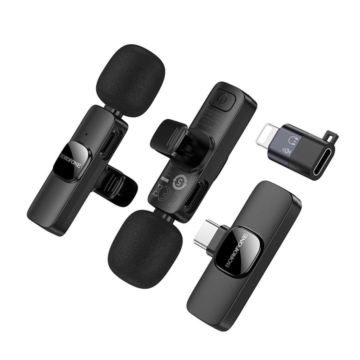 Микрофон петличный беспроводной Borofone BFK15 Dual-mic iP/Type-C Black (2b9fe3c8) Микрофон петличный беспроводной Borofone BFK15 Dual-mic iP/Type-C Black (2b9fe3c8)