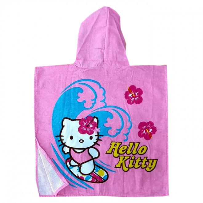 Пончо детское пляжное с капюшоном Китти