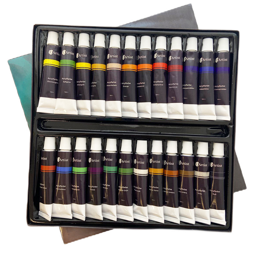 Набір художніх акрилових фарб L'Artist Premium 24 кольори по 12 мл
