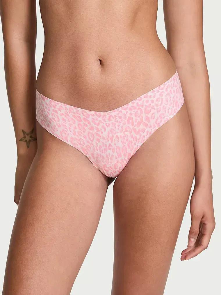 Трусики бесшовные Victoria's Secret No-Show Thong Panty Pink Leo M Розовый (27152826)