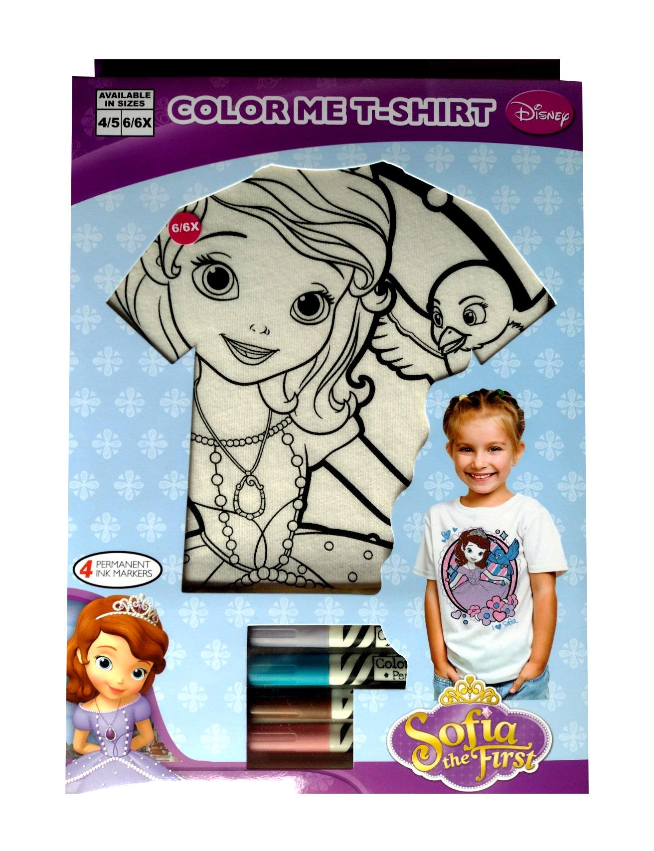 Детская футболка раскраска Sofia the First 5-6 лет (9929844) - фото 1