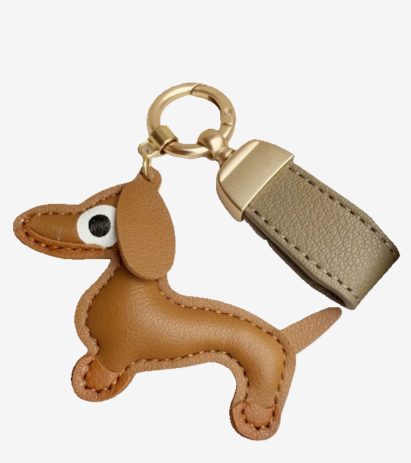 Брелок-подвеска в стиле Hermes Такса Элит на сумку косметичку пенал Коричневый - фото 1 Брелок-подвеска в стиле Hermes Такса Элит на сумку косметичку пенал Коричневый - фото 1