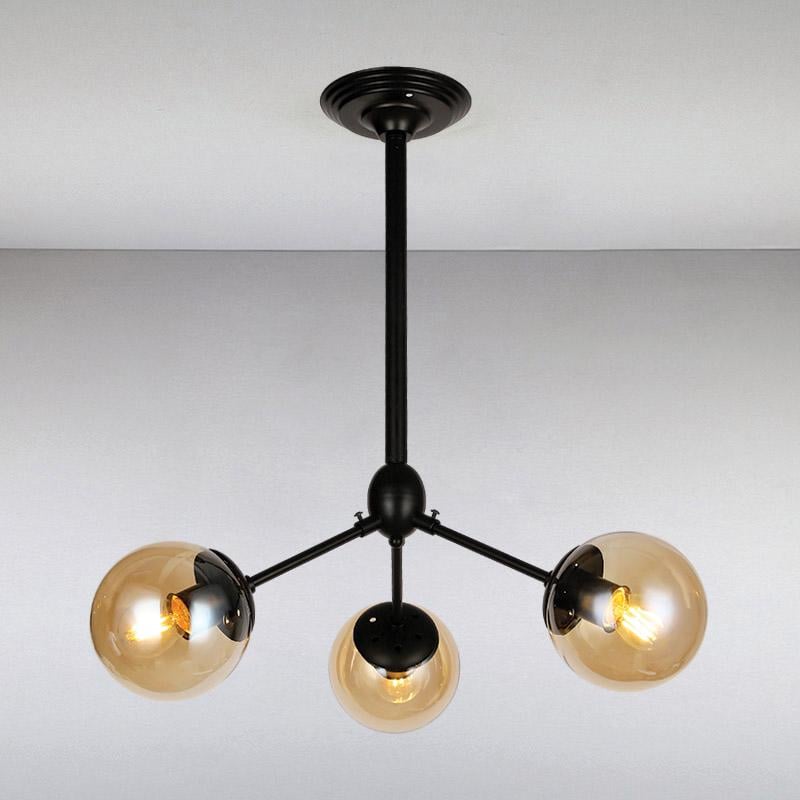 Люстра подвесная молекула Light House LS-13318-3 BK на три лампы Черный / Коричневый