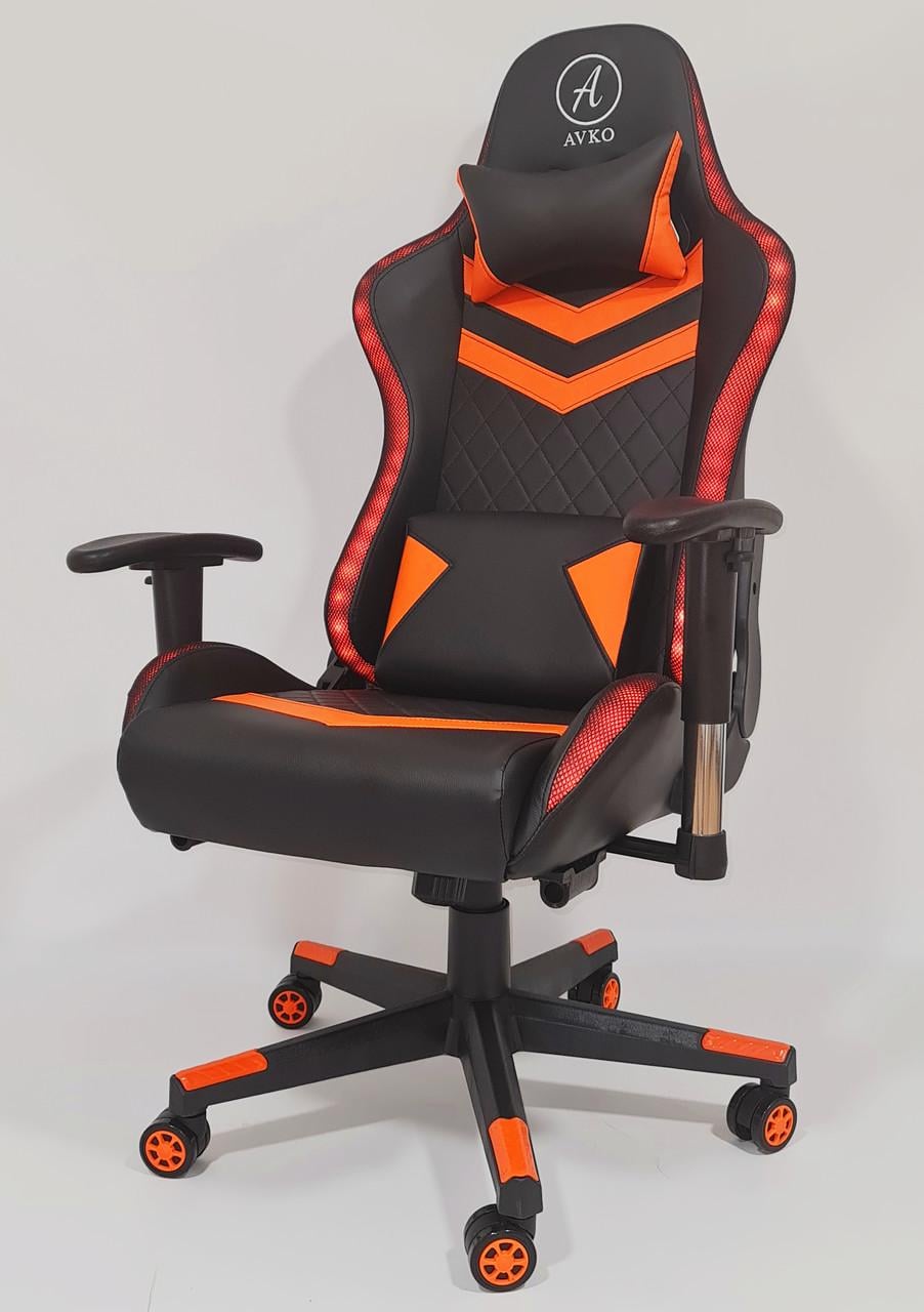 Кресло геймерское компютерное AG70680 RGB подсветка Orange