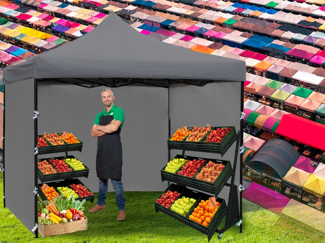 Павильон садовый Maltec 3 стены 3х3 м Серый (2166763814) - фото 2 Павильон садовый Maltec 3 стены 3х3 м Серый (2166763814) - фото 2