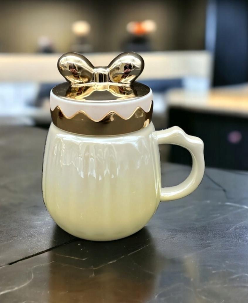 Чашка Lirmatur Бантик кераміка з кришкою 400 мл Жовтий (15414102) - фото 3 Чашка Lirmatur Бантик кераміка з кришкою 400 мл Жовтий (15414102) - фото 3