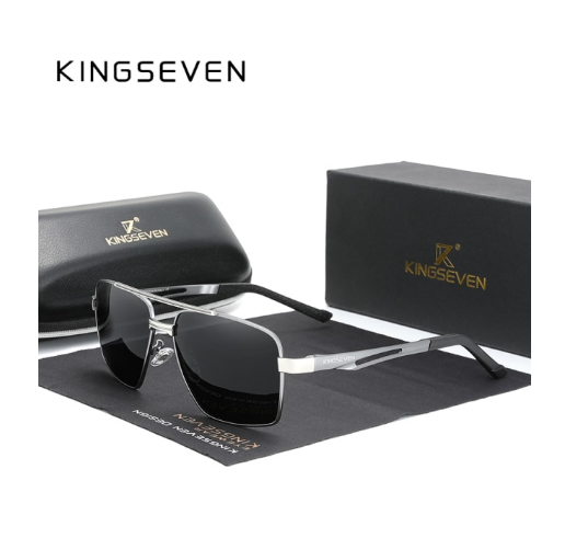 Сонцезахисні окуляри чоловічі KINGSEVEN DESIGN N7755 у класичній квадратній оправі із поляризованими лінзами Сірий - фото 4 Сонцезахисні окуляри чоловічі KINGSEVEN DESIGN N7755 у класичній квадратній оправі із поляризованими лінзами Сірий - фото 4