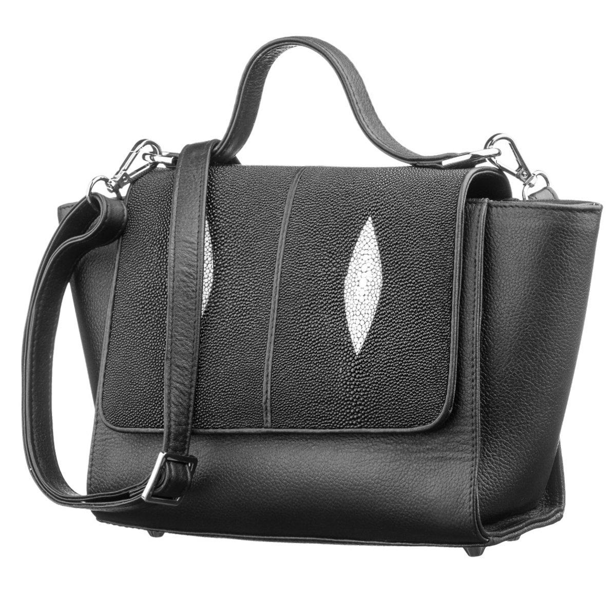 Сумка Stingray leather 18506 из натуральной кожи морского ската Черный Сумка Stingray leather 18506 из натуральной кожи морского ската Черный
