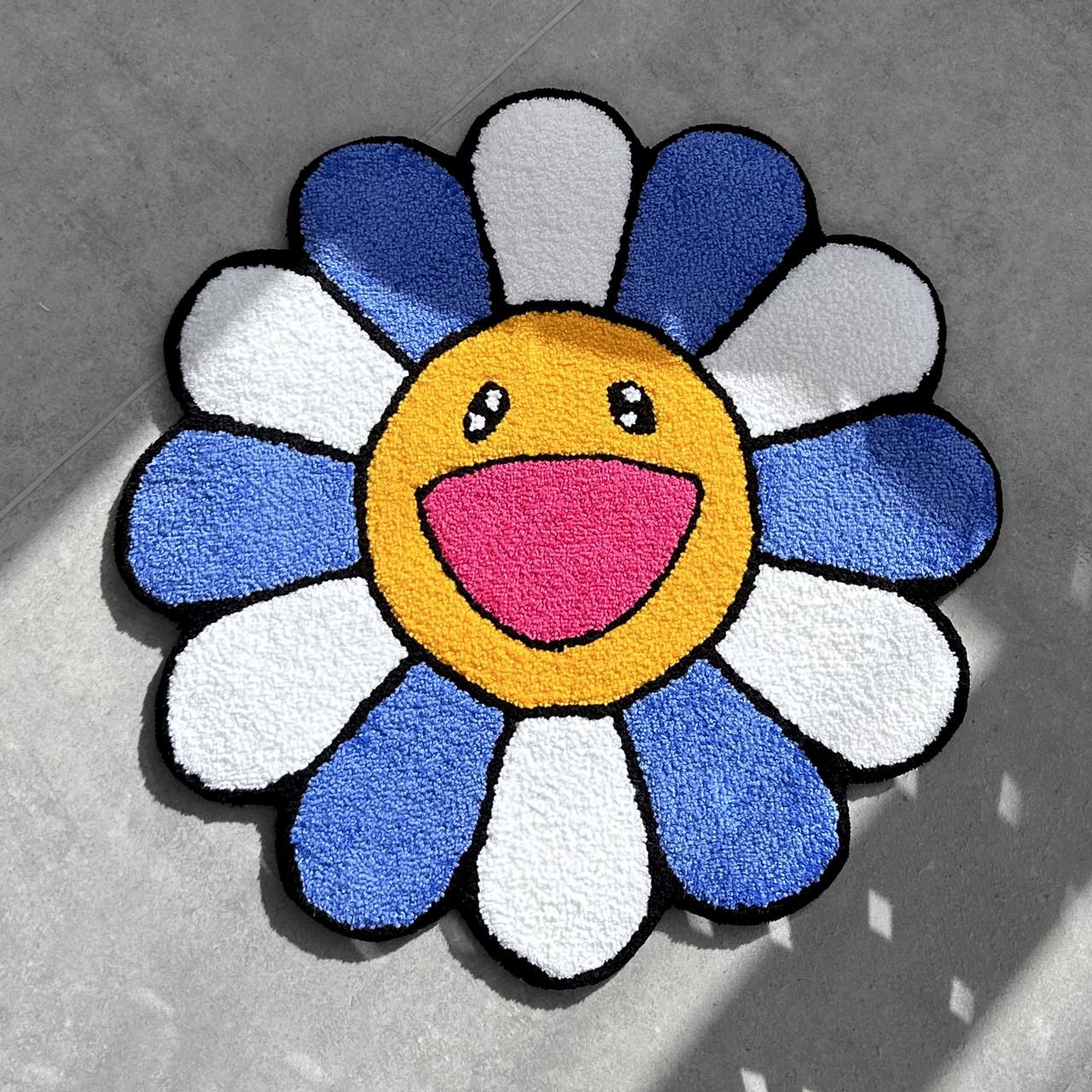 Килим ручної роботи Щаслива квіточка 60х60 см