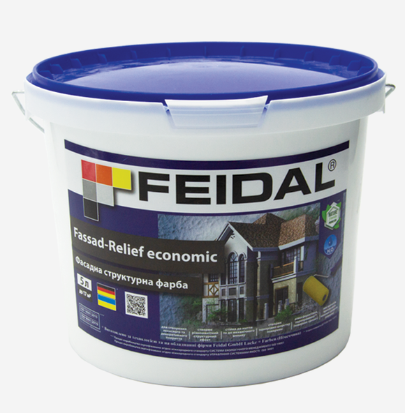 Фарба фасадна структурна Feidal Fassad-Relief Economic акрилова матова база А 5 л Білий (1815803909) Фарба фасадна структурна Feidal Fassad-Relief Economic акрилова матова база А 5 л Білий (1815803909)