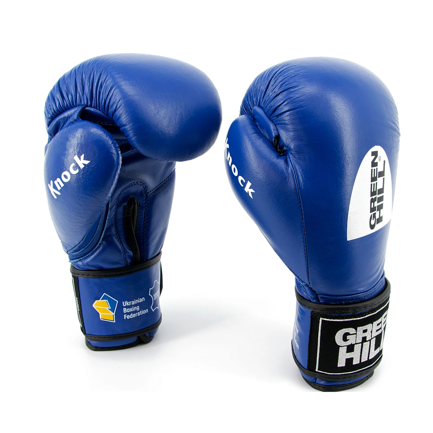 Перчатки боксерские KNOCK GREEN HILL 10 унций натуральная кожа Синий